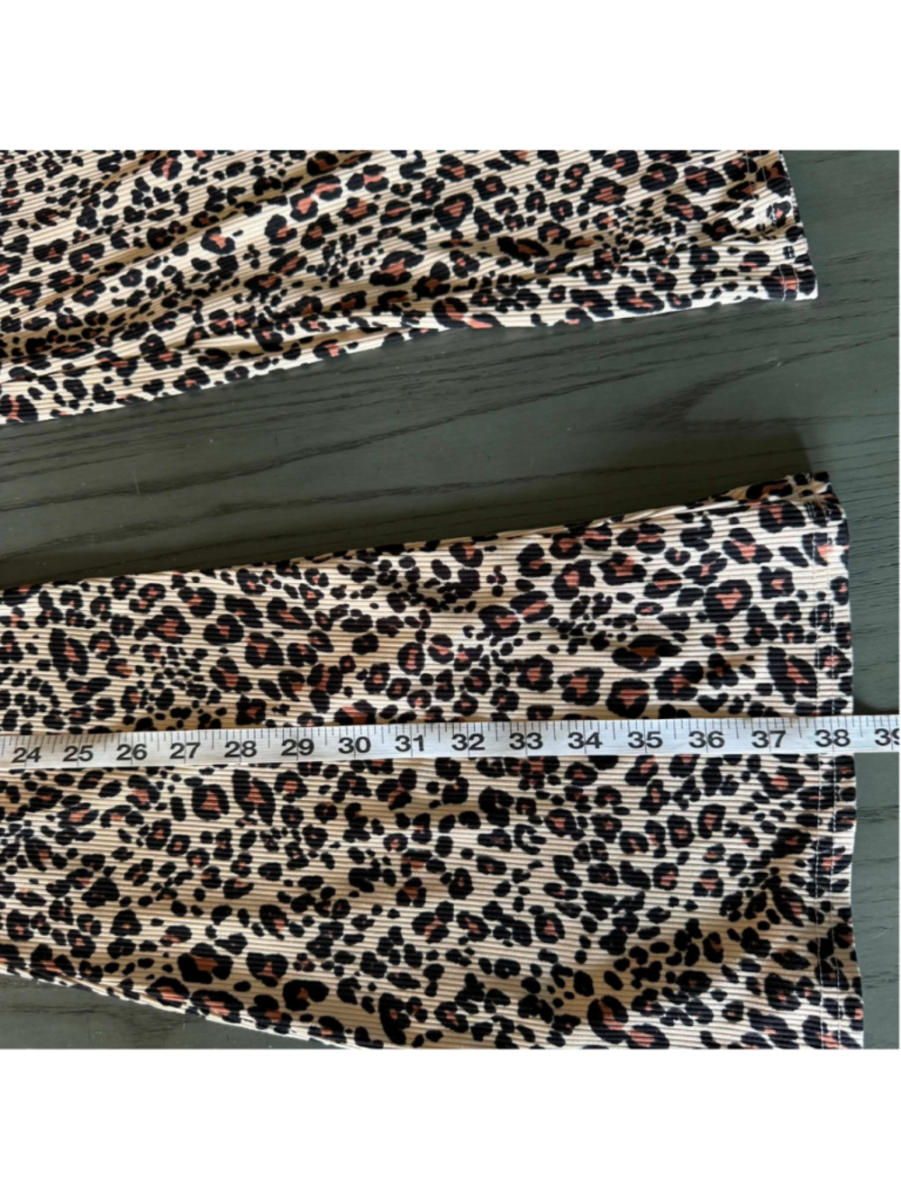Women's Derek Heart Leopard Print Flare Pants Size L Beige Black - Picture 5 of 6